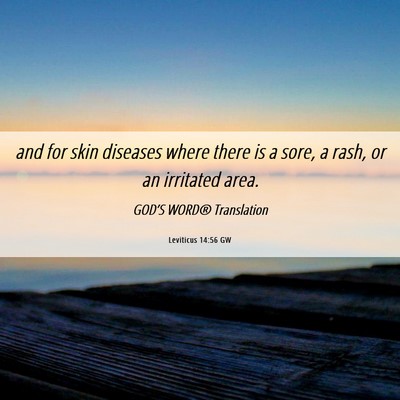 Picture 06 - Leviticus 14:56 GW - and for skin diseases where there is a sore, a - Bible Verse Picture