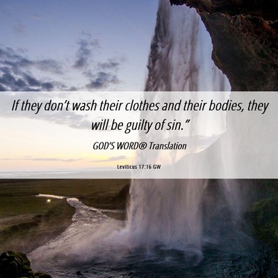 Picture 06 - Leviticus 17:16 GW - If they don’t wash their clothes and their - Bible Verse Picture