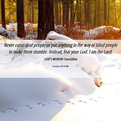 Picture 06 - Leviticus 19:14 GW - Never curse deaf people or put anything in the - Bible Verse Picture