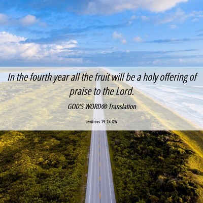 Picture 06 - Leviticus 19:24 GW - In the fourth year all the fruit will be a holy - Bible Verse Picture