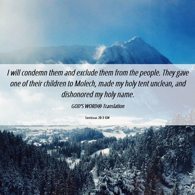 Picture 06 - Leviticus 20:3 GW - I will condemn them and exclude them from the - Bible Verse Picture