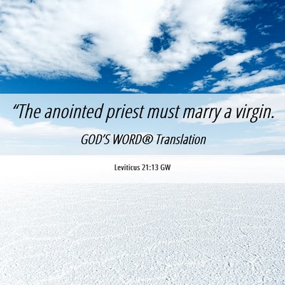 Picture 06 - Leviticus 21:13 GW - “The anointed priest must marry a - Bible Verse Picture