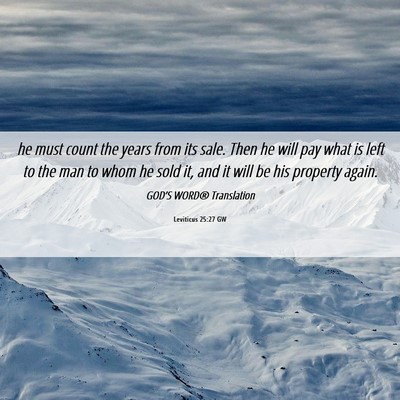 Picture 06 - Leviticus 25:27 GW - he must count the years from its sale. Then he - Bible Verse Picture