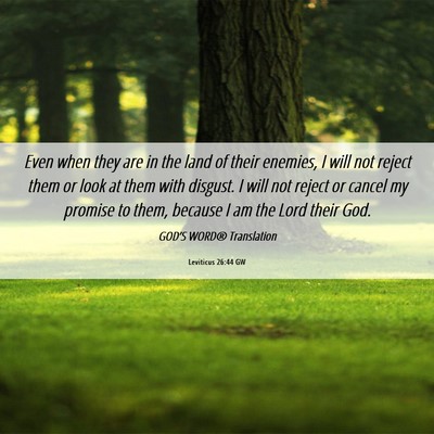 Picture 06 - Leviticus 26:44 GW - Even when they are in the land of their enemies, - Bible Verse Picture