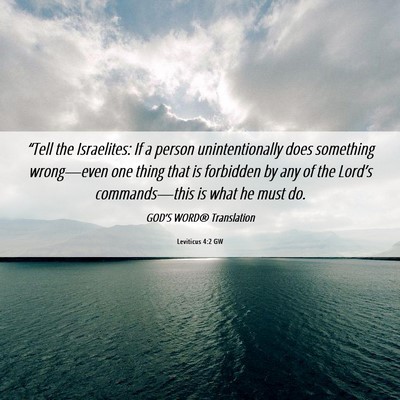 Picture 06 - Leviticus 4:2 GW - “Tell the Israelites: If a person - Bible Verse Picture