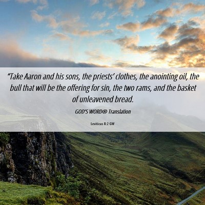 Picture 06 - Leviticus 8:2 GW - “Take Aaron and his sons, the priests’ - Bible Verse Picture