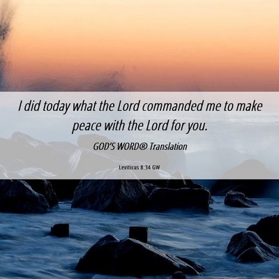 Picture 06 - Leviticus 8:34 GW - I did today what the Lord commanded me to make - Bible Verse Picture