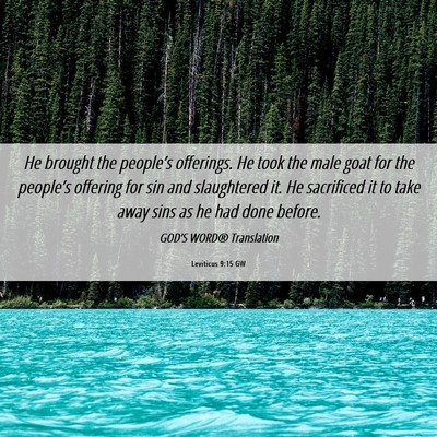 Picture 06 - Leviticus 9:15 GW - He brought the people’s offerings. He took the - Bible Verse Picture