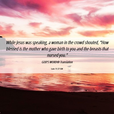 Picture 06 - Luke 11:27 GW - While Jesus was speaking, a woman in the crowd - Bible Verse Picture