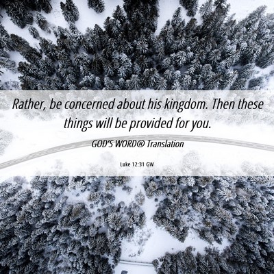 Picture 06 - Luke 12:31 GW - Rather, be concerned about his kingdom. Then - Bible Verse Picture