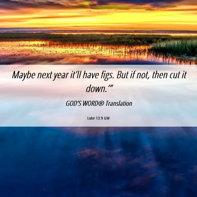 Picture 06 - Luke 13:9 GW - Maybe next year it’ll have figs. But if not, - Bible Verse Picture