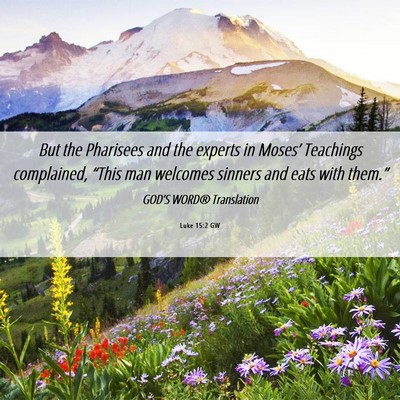 Picture 06 - Luke 15:2 GW - But the Pharisees and the experts in Moses’ - Bible Verse Picture