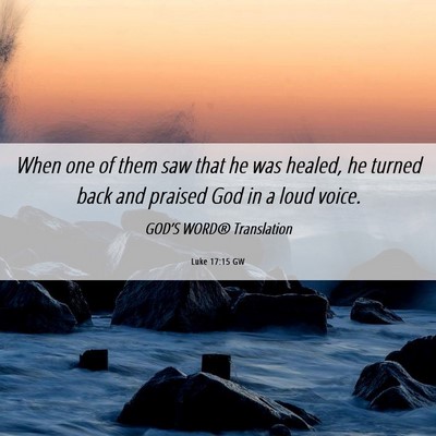 Picture 06 - Luke 17:15 GW - When one of them saw that he was healed, he - Bible Verse Picture