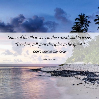 Picture 06 - Luke 19:39 GW - Some of the Pharisees in the crowd said to Jesus, - Bible Verse Picture