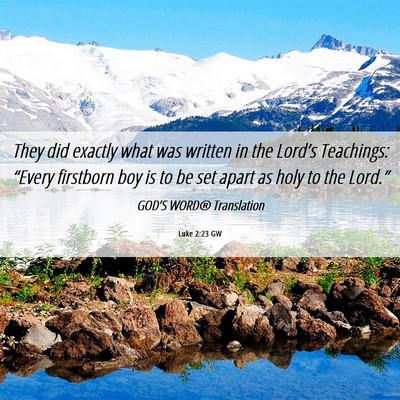 Picture 06 - Luke 2:23 GW - They did exactly what was written in the Lord’s - Bible Verse Picture