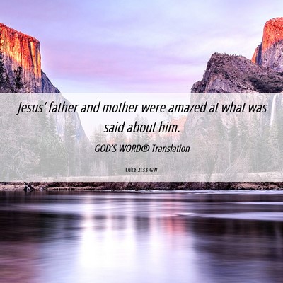 Picture 06 - Luke 2:33 GW - Jesus’ father and mother were amazed at what - Bible Verse Picture