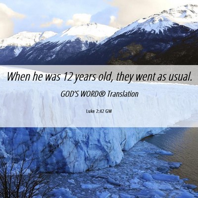 Picture 06 - Luke 2:42 GW - When he was 12 years old, they went as - Bible Verse Picture
