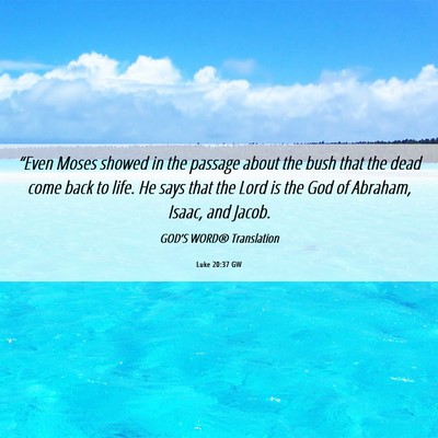 Picture 06 - Luke 20:37 GW - “Even Moses showed in the passage about the - Bible Verse Picture