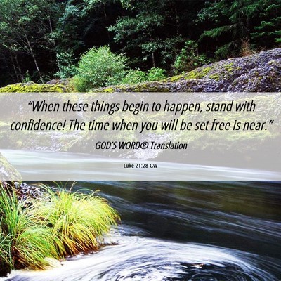 Picture 06 - Luke 21:28 GW - “When these things begin to happen, stand with - Bible Verse Picture