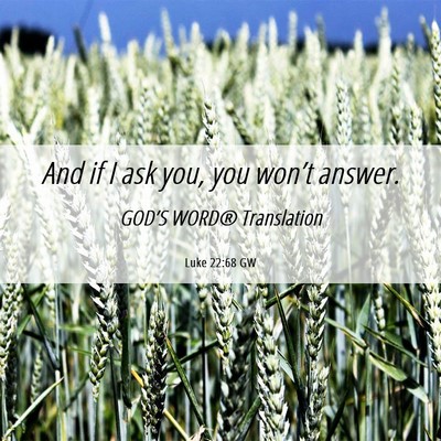 Picture 06 - Luke 22:68 GW - And if I ask you, you won’t - Bible Verse Picture