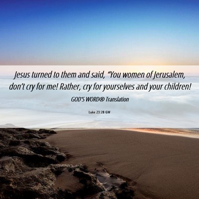 Picture 06 - Luke 23:28 GW - Jesus turned to them and said, “You women of - Bible Verse Picture