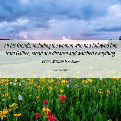 Picture 06 - Luke 23:49 GW - All his friends, including the women who had - Bible Verse Picture