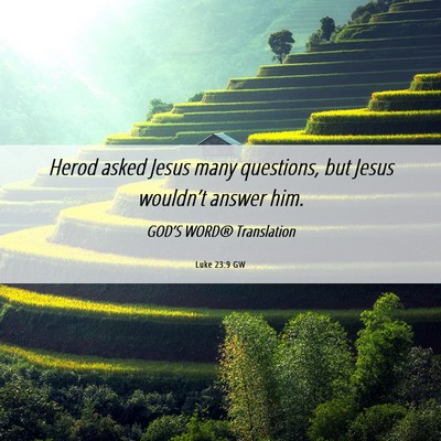 Picture 06 - Luke 23:9 GW - Herod asked Jesus many questions, but Jesus - Bible Verse Picture