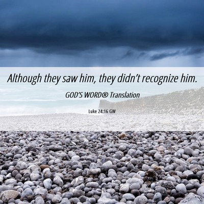 Picture 06 - Luke 24:16 GW - Although they saw him, they didn’t recognize - Bible Verse Picture