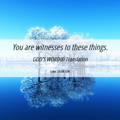 Picture 06 - Luke 24:48 GW - You are witnesses to these - Bible Verse Picture