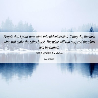 Picture 06 - Luke 5:37 GW - People don’t pour new wine into old wineskins. - Bible Verse Picture
