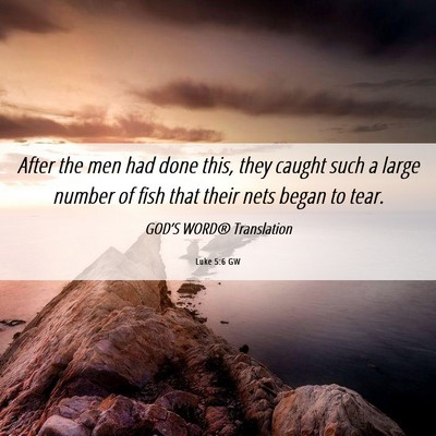 Picture 06 - Luke 5:6 GW - After the men had done this, they caught such a - Bible Verse Picture