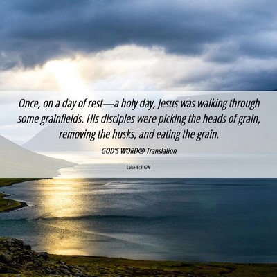 Picture 06 - Luke 6:1 GW - Once, on a day of rest—a holy day, Jesus was - Bible Verse Picture