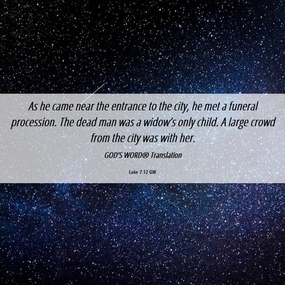 Picture 06 - Luke 7:12 GW - As he came near the entrance to the city, he met - Bible Verse Picture