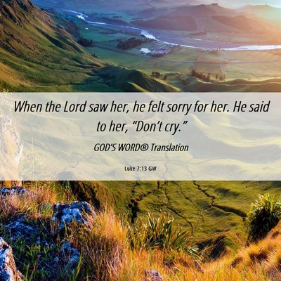 Picture 06 - Luke 7:13 GW - When the Lord saw her, he felt sorry for her. He - Bible Verse Picture