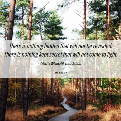 Picture 06 - Luke 8:17 GW - There is nothing hidden that will not be - Bible Verse Picture