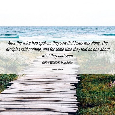 Picture 06 - Luke 9:36 GW - After the voice had spoken, they saw that Jesus - Bible Verse Picture