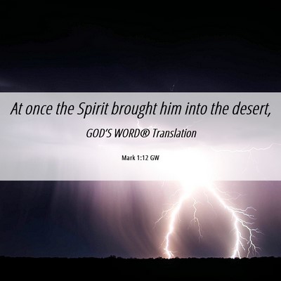 Picture 06 - Mark 1:12 GW - At once the Spirit brought him into the - Bible Verse Picture