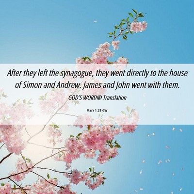 Picture 06 - Mark 1:29 GW - After they left the synagogue, they went directly - Bible Verse Picture