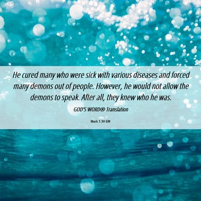 Picture 06 - Mark 1:34 GW - He cured many who were sick with various diseases - Bible Verse Picture