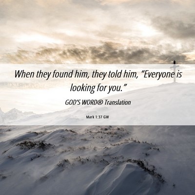 Picture 06 - Mark 1:37 GW - When they found him, they told him, “Everyone - Bible Verse Picture