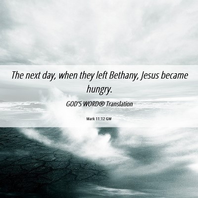 Picture 06 - Mark 11:12 GW - The next day, when they left Bethany, Jesus - Bible Verse Picture