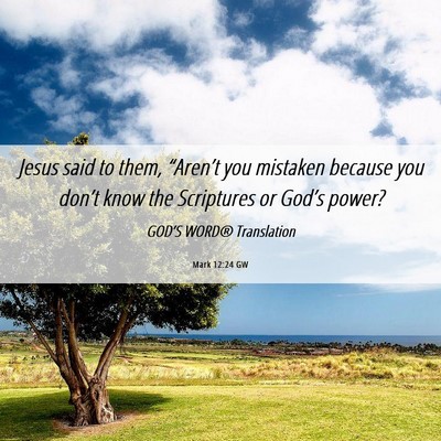 Picture 06 - Mark 12:24 GW - Jesus said to them, “Aren’t you mistaken - Bible Verse Picture