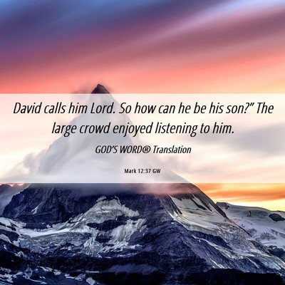 Picture 06 - Mark 12:37 GW - David calls him Lord. So how can he be his - Bible Verse Picture