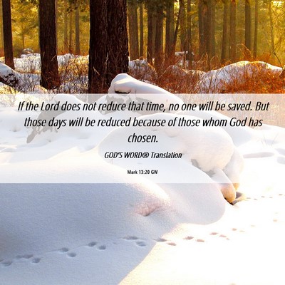 Picture 06 - Mark 13:20 GW - If the Lord does not reduce that time, no one - Bible Verse Picture