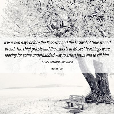 Picture 06 - Mark 14:1 GW - It was two days before the Passover and the - Bible Verse Picture
