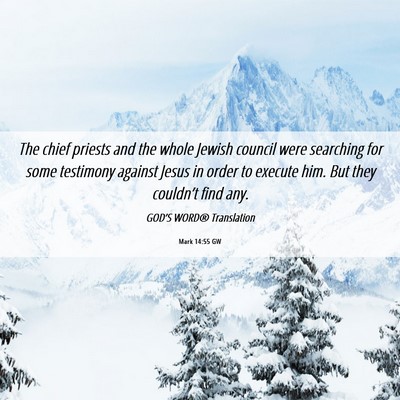 Picture 06 - Mark 14:55 GW - The chief priests and the whole Jewish council - Bible Verse Picture