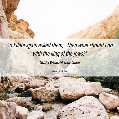 Picture 06 - Mark 15:12 GW - So Pilate again asked them, “Then what should I - Bible Verse Picture
