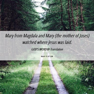 Picture 06 - Mark 15:47 GW - Mary from Magdala and Mary (the mother of Joses) - Bible Verse Picture