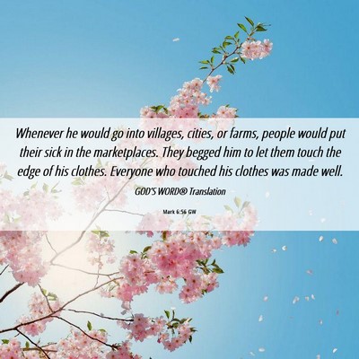 Picture 06 - Mark 6:56 GW - Whenever he would go into villages, cities, or - Bible Verse Picture