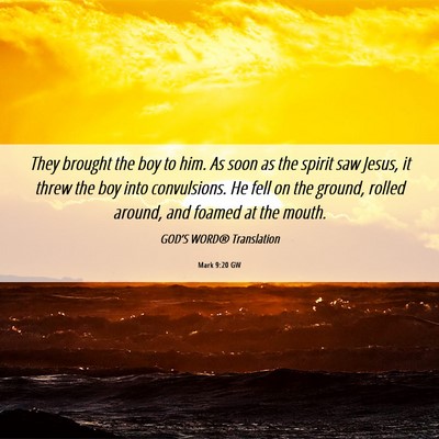 Picture 06 - Mark 9:20 GW - They brought the boy to him. As soon as the - Bible Verse Picture